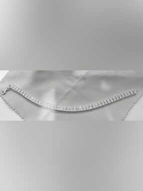 Kay Jewelers Silver-Tone Tennis Bracelet with Clear Stones